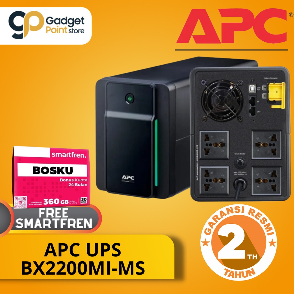 UPS APC Back UPS BX 2200VA 1200W BX2200MI-MS - Garansi 2 Tahun