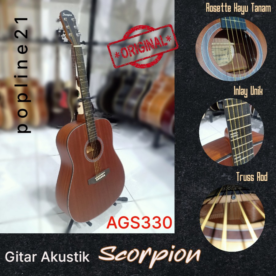 Gitar Akustik SCORPION AGS330 / AGS 330 Acoustic Guitar Scorpion