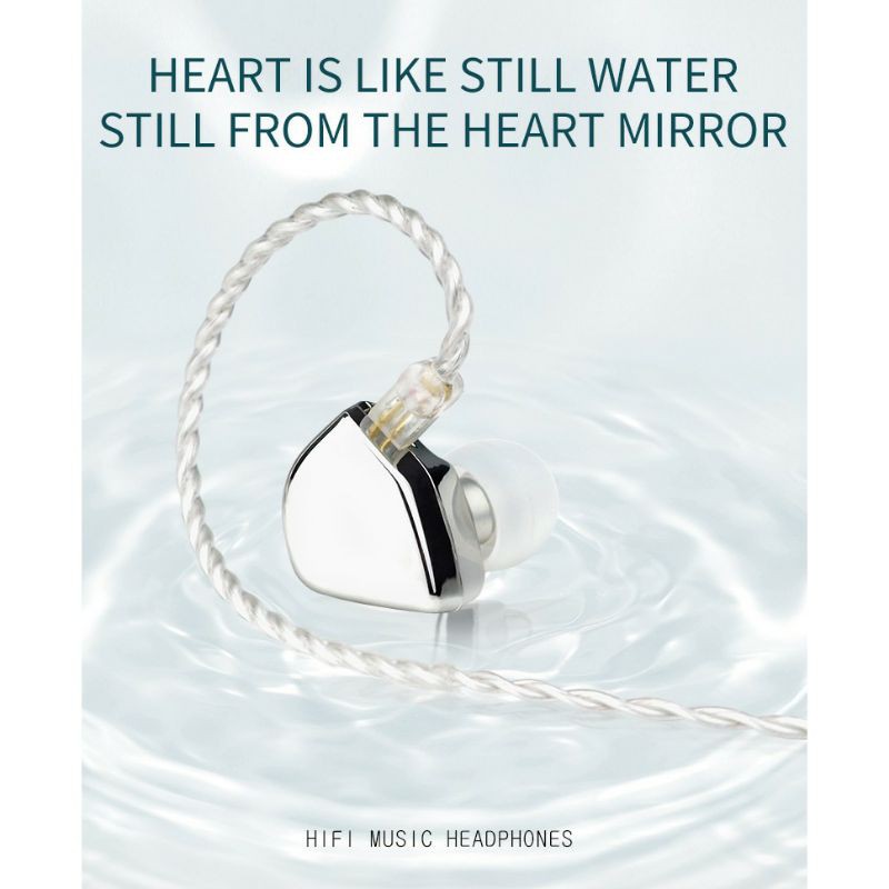 HZSOUND Heart Mirror with Mic 10mm Carbon Nanometer Diaphragm Drive Unit In-Ear Earphone