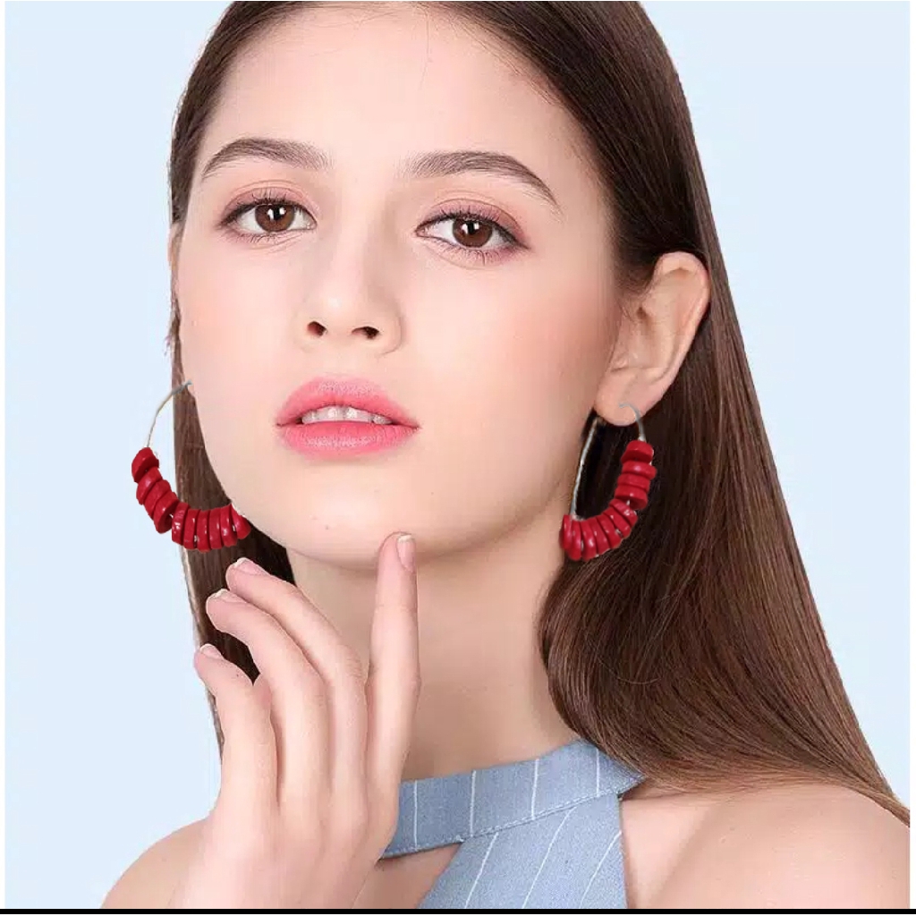 Anting wanita model korea style anting import anting bulat 492