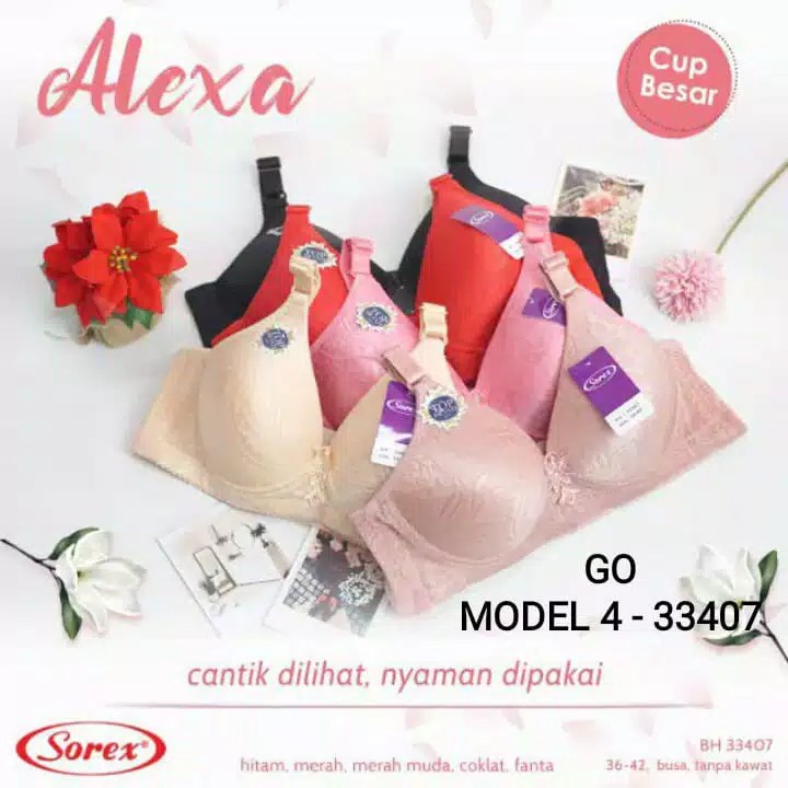 sogo BH SOREX BRA Tanpa Kawat Cup Besar Daleman Wanita Ukuran 34/42