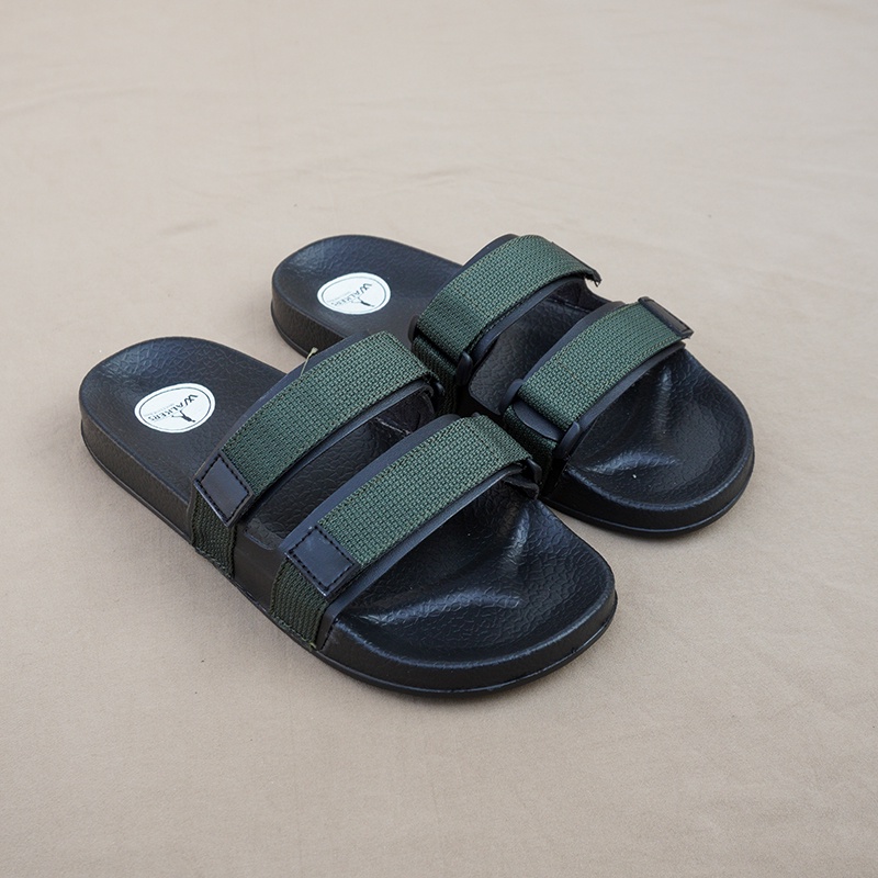 Sandal Slop Pria Kulit Lentur Kasual Cowok Selop Premium Sandal Slide Sendal Walkers Weber