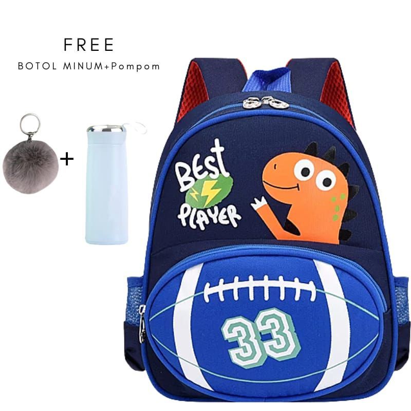 GTB TAS RANSEL ANAK KARAKTER TAS SEKOLAH TK SD TAS LUCU FREE BOTOL MINUMAN COD