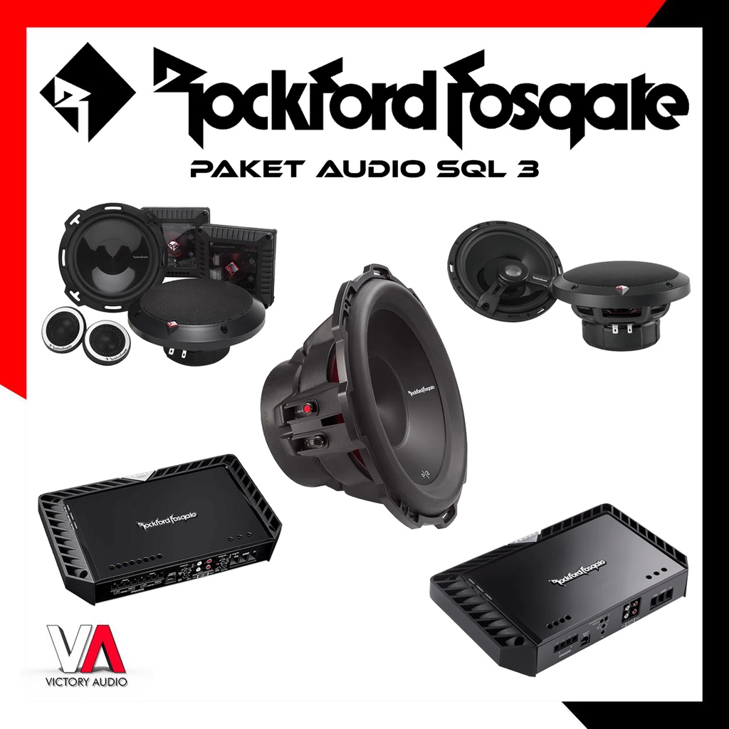 Paket Audio Mobil Full Set Sound System ROCKFORD FOSGATE 3 - Entry Level SQL Speaker Split 2-Way Coa