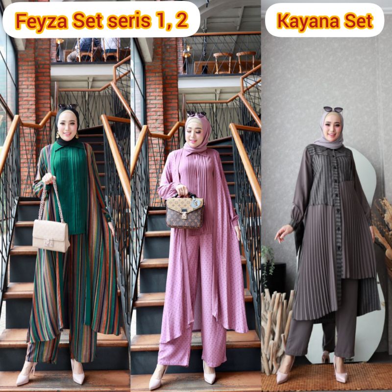 FEYZA GLZ / FEYZA SET 3in1 GLZ / BLUS + CELANA+KULOT /   KAYANA 4 GLZ /KAYANA 6 GLZ SETELAN CELANA /