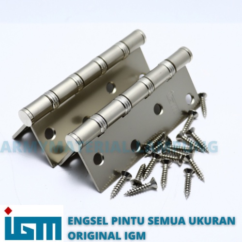 ENGSEL PINTU (IE-005) 5inc SILVER IGM ORIGINAL / ENGSEL JENDELA STAINLESS / ENGSEL LEMARI STAINLES /