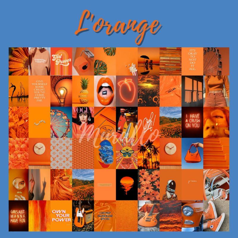 Jual [50 Pcs] Poster Aesthetic Orange Poster Dinding Aesthetic Wall