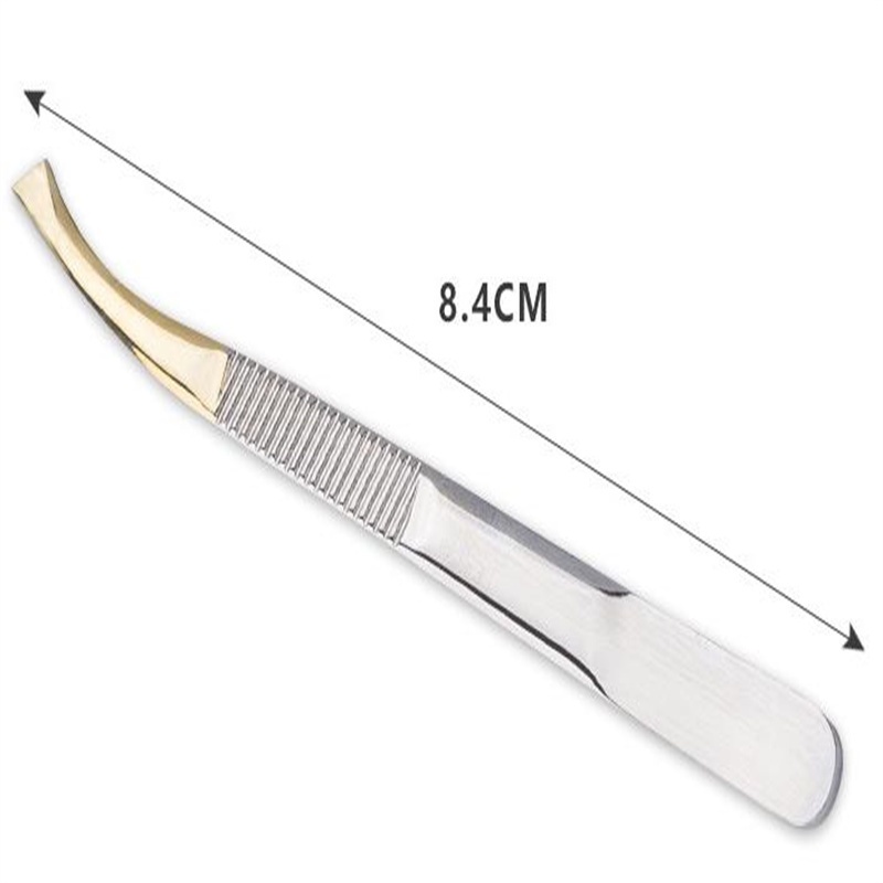 1pc Pinset Stainless Steel Anti Karat Untuk Alis / Bulu Mata