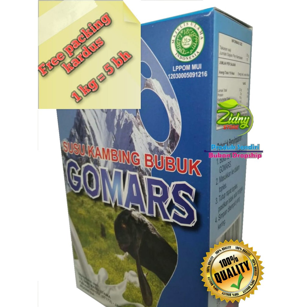 1 Sashet GOMARS COKLAT dan PUTIH susu kambing etawa bubuk Sachet - susu bubuk saset gomars