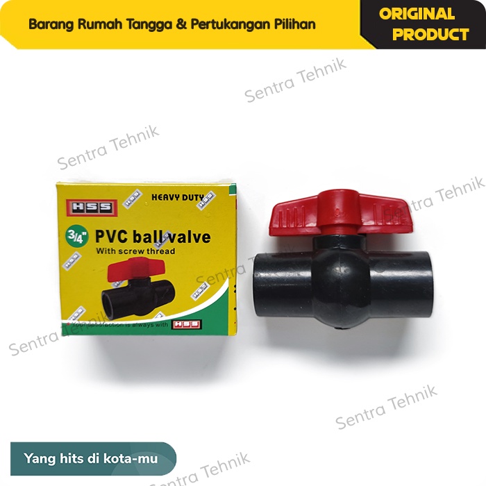 Ball Valve PVC Abu 3/4&quot; Drat Dalam Stop Kran Ballvalve Plastik