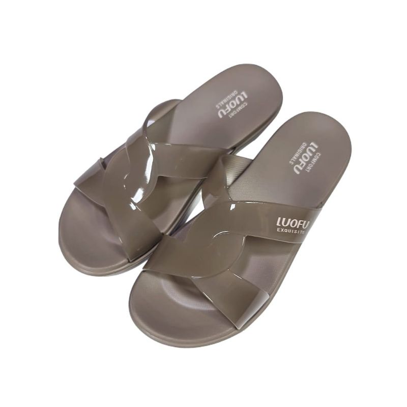 SANDAL WANITA JELLY SELOP IMPORT LUOFU ORIGINAL SENDAL NYAMAN EMPUK