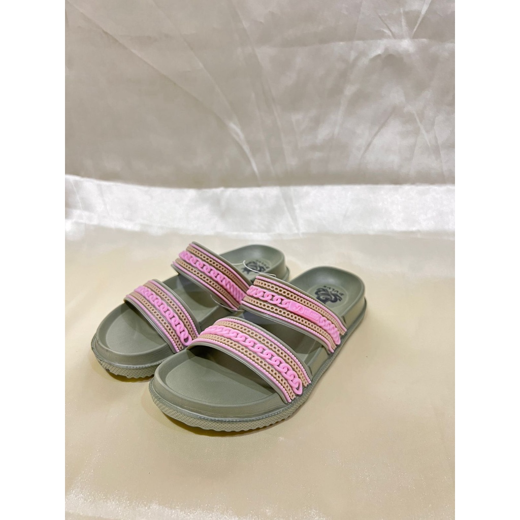 DX-389D Sandal Selop Anak Cewek / Sandal Selop Anak Perempuan Dua Tali Rantai Merek Dulux Size 24-29