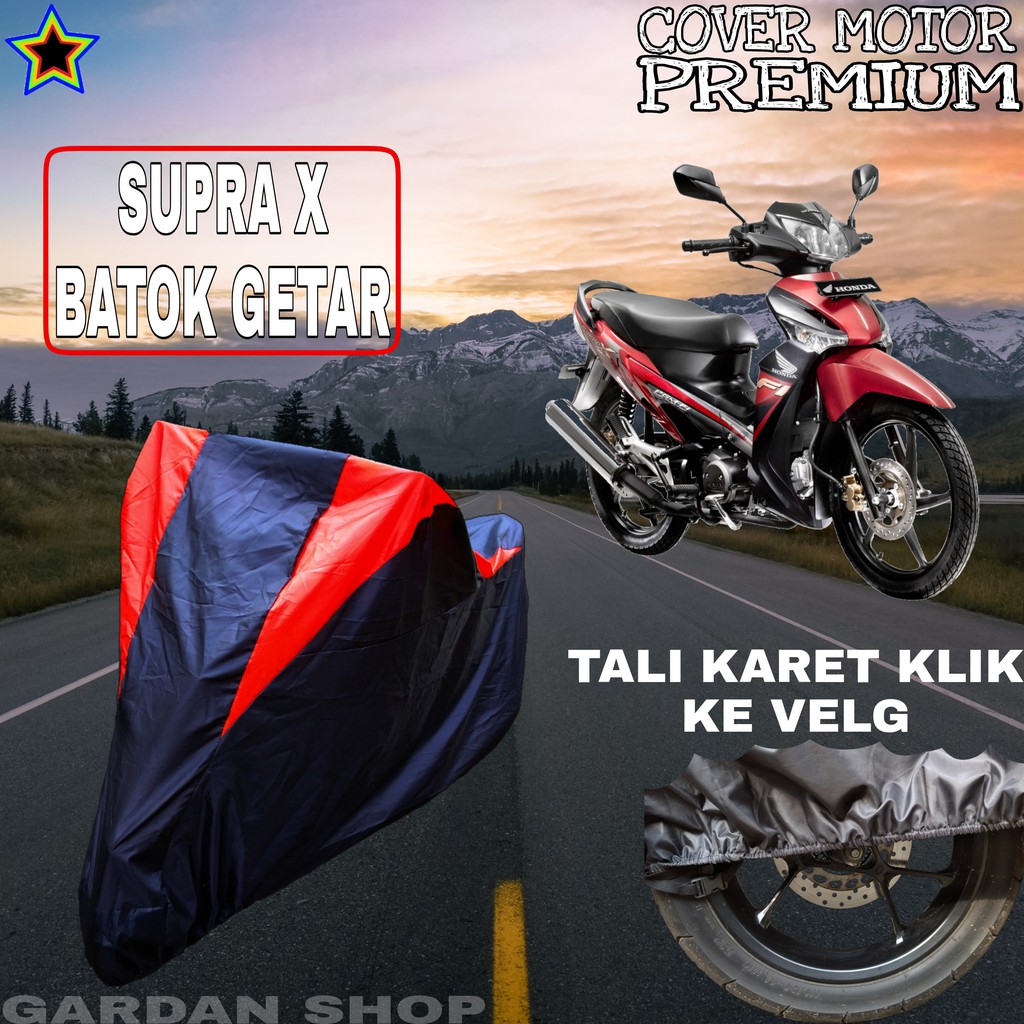 Sarung Motor SUPRA X BATOK GETAR Hitam MERAH Body Cover Penutup Pelindung Motor Supra PREMIUM