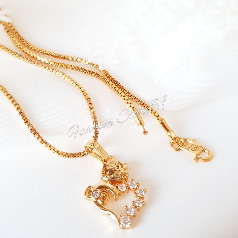 Kalung Anak Dan Dewasa Kitty Love Perhiasan xuping Lapis emas 18k