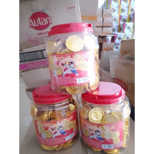 

Cokelat Koin Dollar Kecil per Toples isi 200