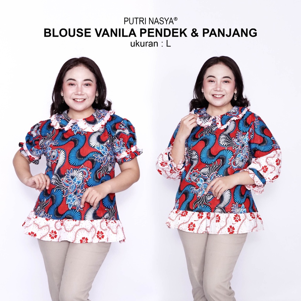 Blouse Batik Big Size Wanita Kantor/ Atasan Batik Kerja Jumbo LD 140 / Pakaian Atasan Wanita Model Blus Jumbo Seragam Kerja Batik / Pakaian Kekinian L-XL-2L-3L-4L-5L-6L-7L Model Terbaru Atasan Big