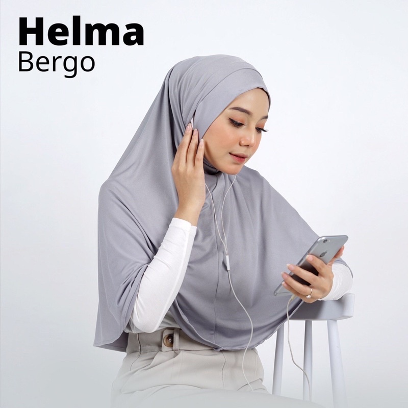Helma Bergo/Hijab Bergo/Bergo Premium/ootd/Fashion Muslimah/Hijab Premium/Spandex Lycra/Bergo Cantik