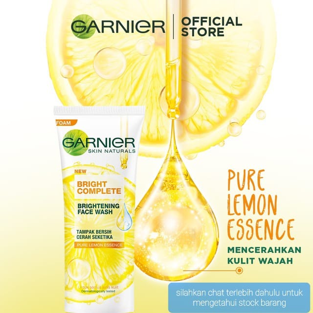 GARNIER FACE WASH / FACIAL FOAM SABUN WAJAH PURE LEMON 100ML CLEANSER