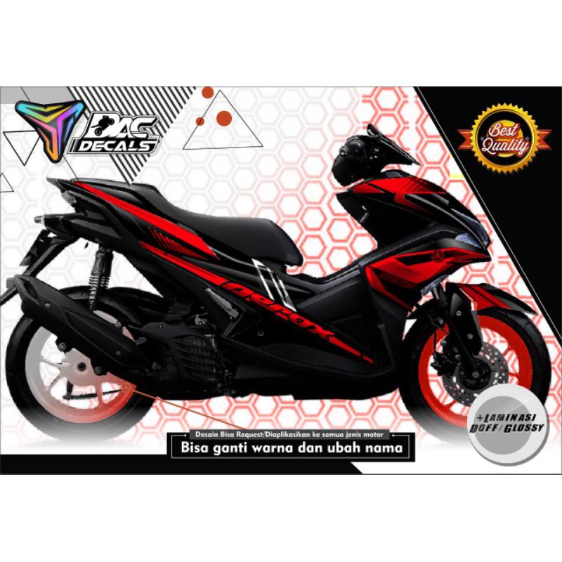 sticker decal full body yamaha Aerox hitam merah