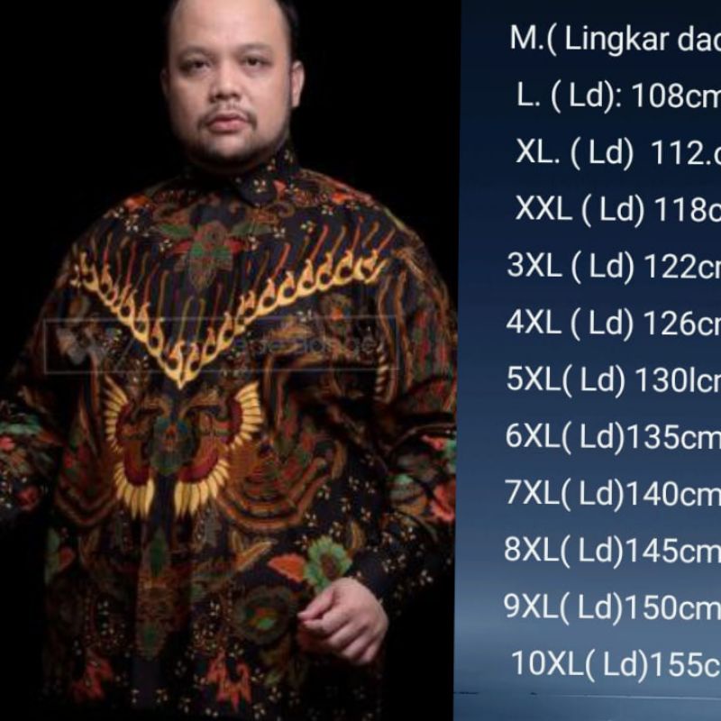 Baju  Batik Pria Slimfit Big Size M L XL XXL Atasan kemeja Batik Lengan Panjang Original