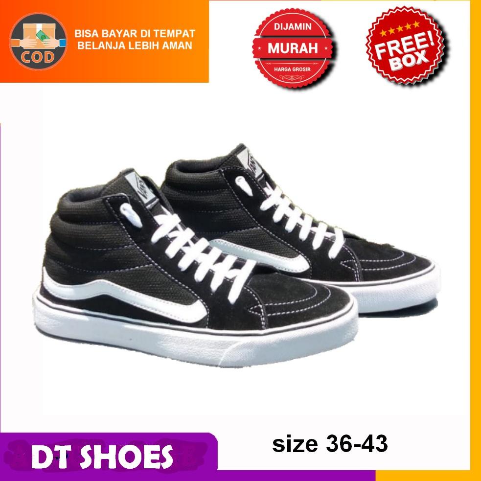 {Pl31au22ᶜ} SEPATU VANS SK8 HI SNEAKERS HITAM PUTIH SEPATU PRIA SEKOLAH SKATER TINGGI