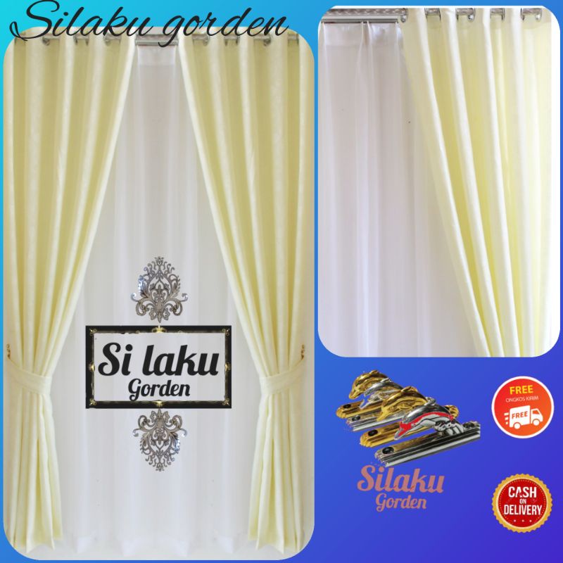 Gorden jendela pintu rumah karakter model smokring 10 lubang ring lebar 120x tinggi 200cm