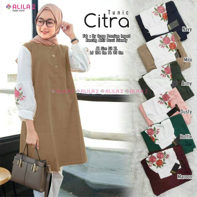 Citra tunik & anggia tunik. Geser kekanan bunda untuk melihat semua warna