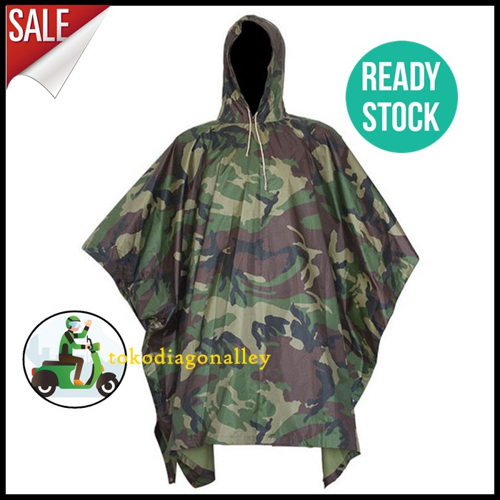 Jas Hujan Army Doreng Motif Tentara Kamuflase Camouflage Ponco