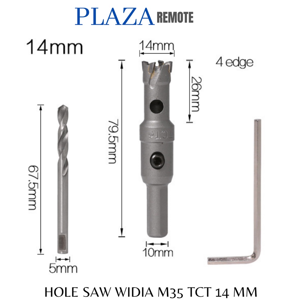 MATA BOR HOLE SAW TCT KARBIT M35 BESI  METAL CARBIDE WIDIA 14 MM 15 MM 16 MM  16.5 MM  18 MM  19 MM 20 MM  22 MM 25 MM