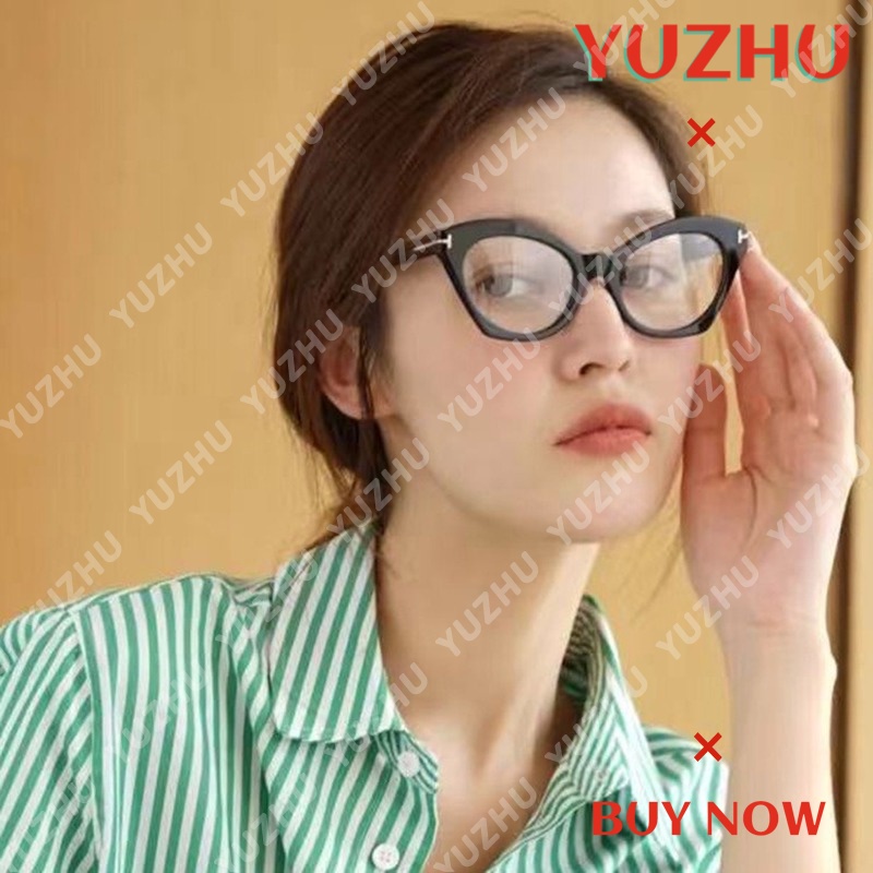 (YUZHU) COD Korea Fashion Style Kacamata Anti Radiasi untuk Wanita Retro Cat Eye Kacamata Kacamata Anti Cahaya Biru