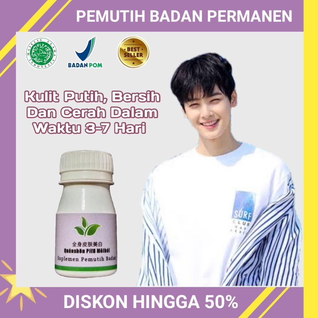 ISI 40 KAPSUL | Suplemen Pemutih Kulit Seluruh Tubuh / Suplemen Pemutih Bpom Dan Halal / Kapsul Pemu