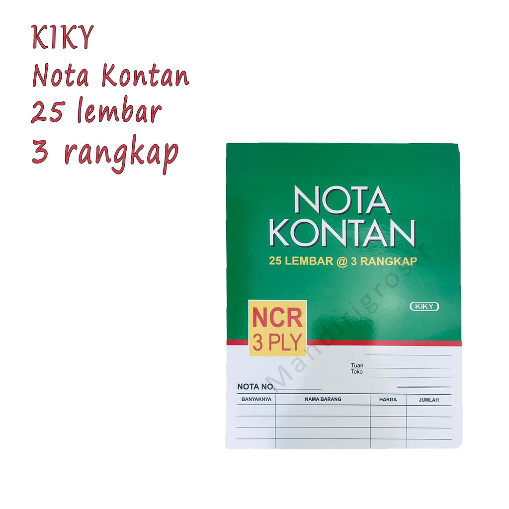 Kiky *Nota Kontan * Nota 3rangkap * 3ply 25lembar