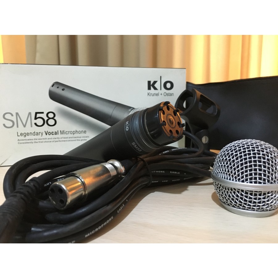 MICROPHONE MIC CABLE MIKROPON MIK KABEL KRUNEL + OSTAN SM58 - 3.5M ORIGINAL ORI BAGUS TERLARIS TERBAIK GARANSI