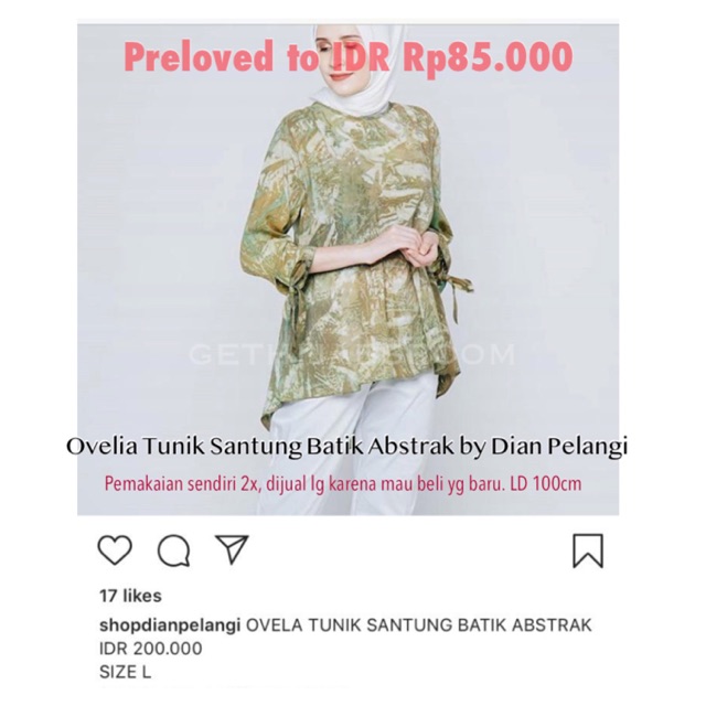 Ovelia Tunik Santung Batik Abstrak by Dian Pelangi