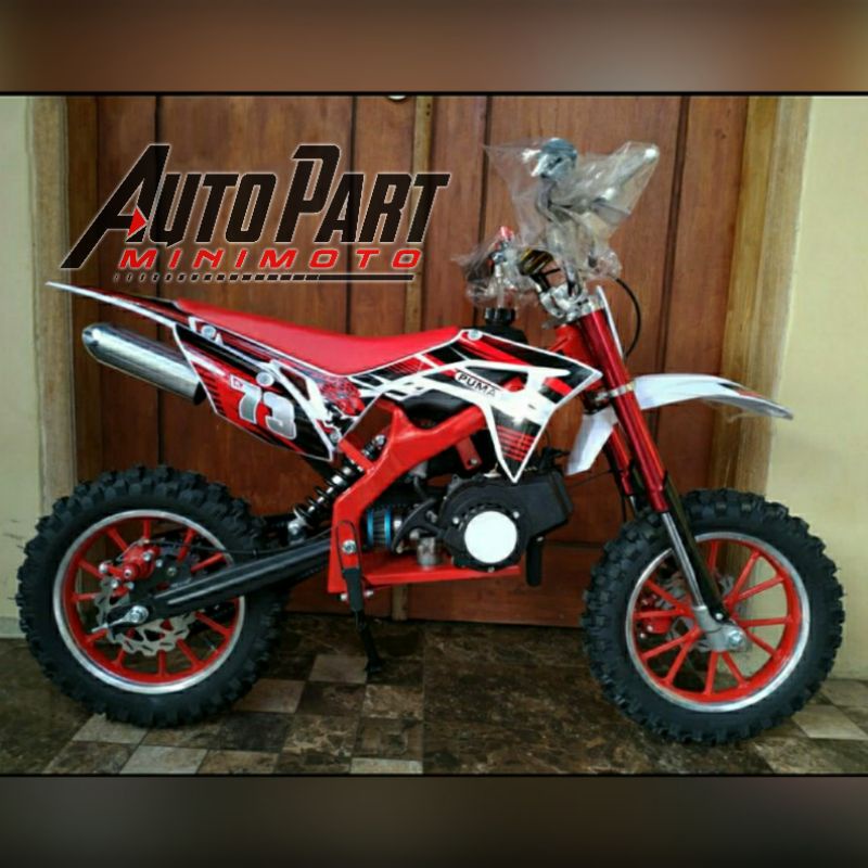 Motor Mini Trail Double Starter 50cc Elektrik Strater + Pullstarter 2Tak