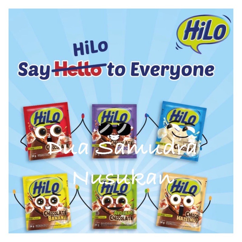 

(14) Hilo Sachet PISANG IJO All Variant 14 gram white /Banana/ Taro/ Avocado/ Coklat/Hazelnut