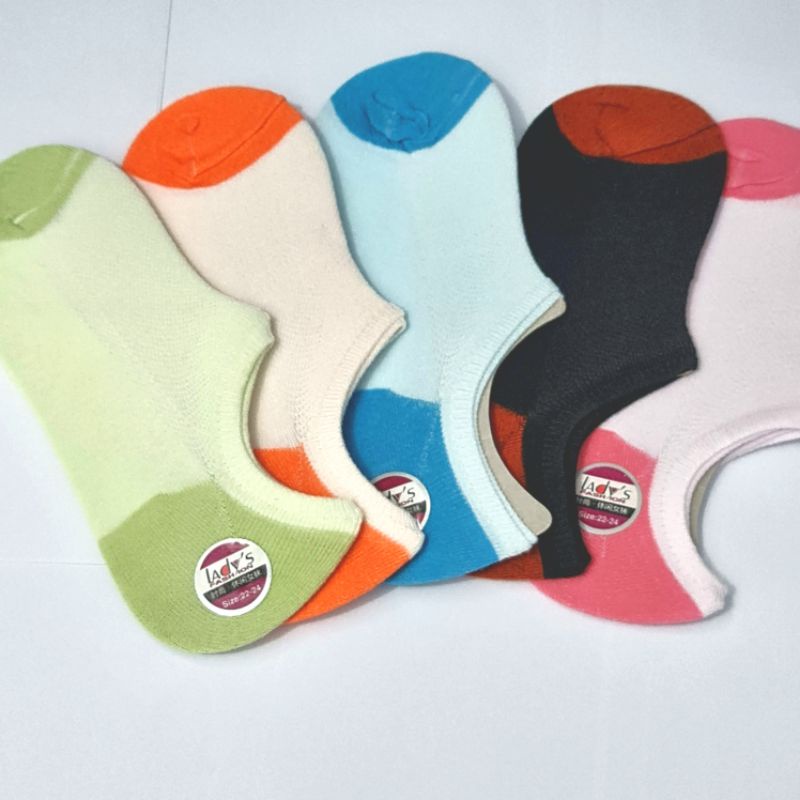 Mimiso Women’s Solid Color Low-cut Socks Sepasang Kaos kaki Mata kaki Murah