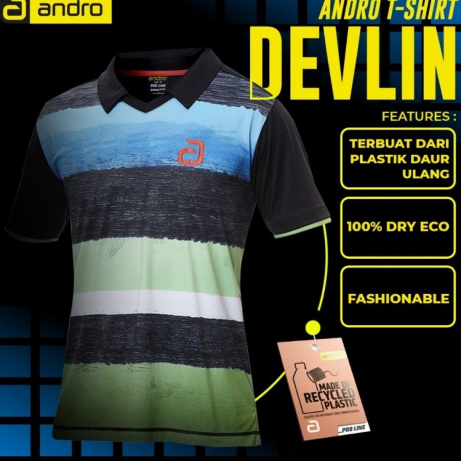 Kaos Tenis Meja Pingpong Andro Devlin ORIGINAL Bahan Lembut & Adem