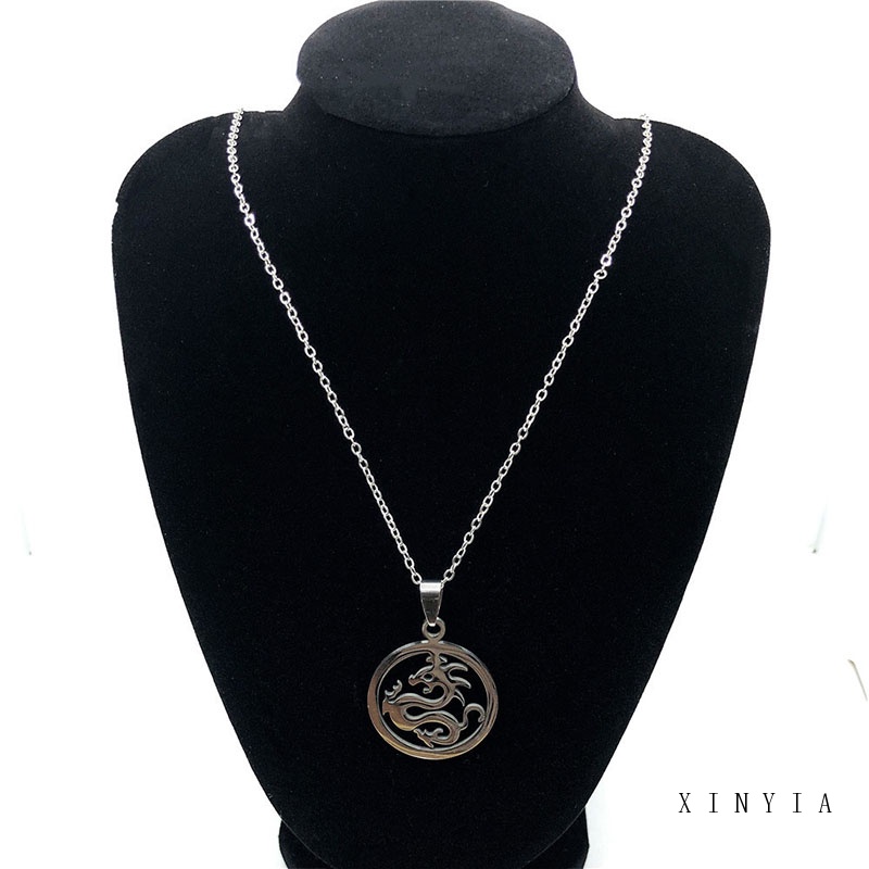 Kalung Rantai Liontin Bahan Stainless Steel Titanium Untuk Pria Dan Wanita