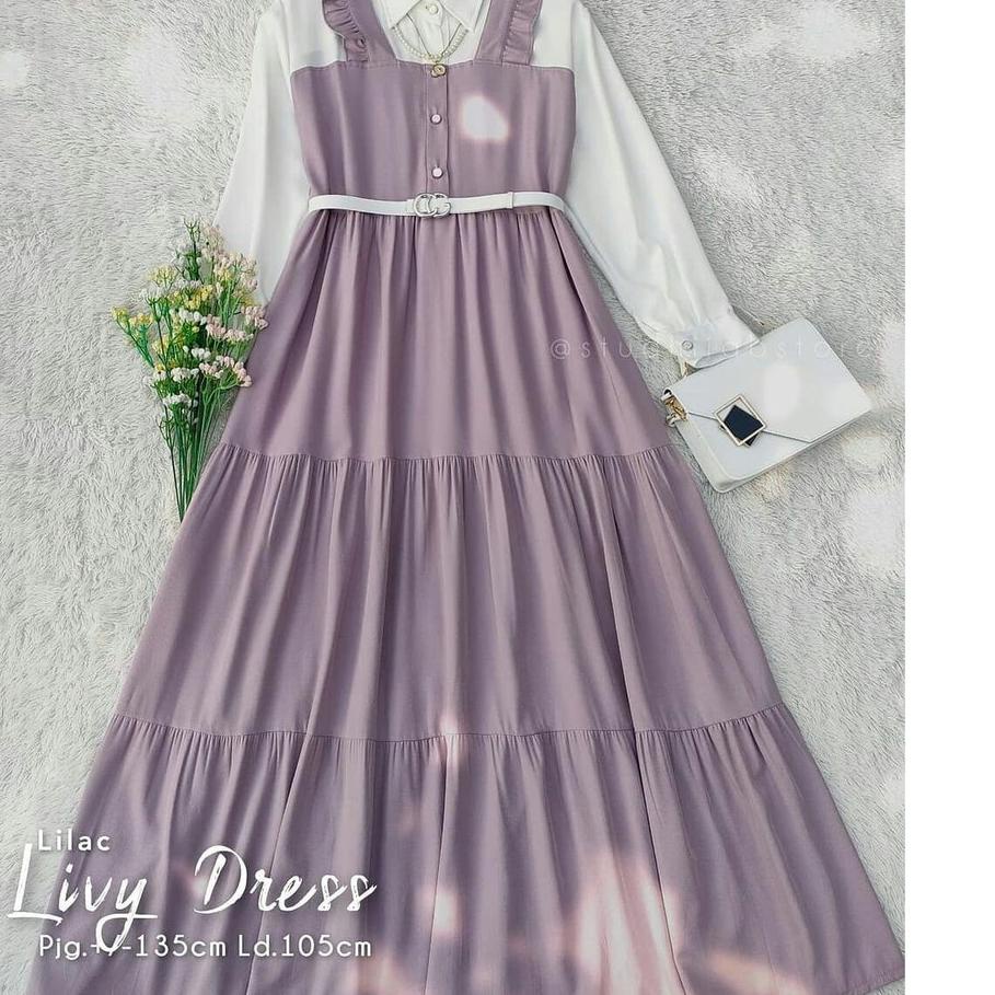 Promo Gamis terbaru 2021 termurah / LIVY DRESS / Gamis remaja dewasa kekinian korean style / BUSUI F