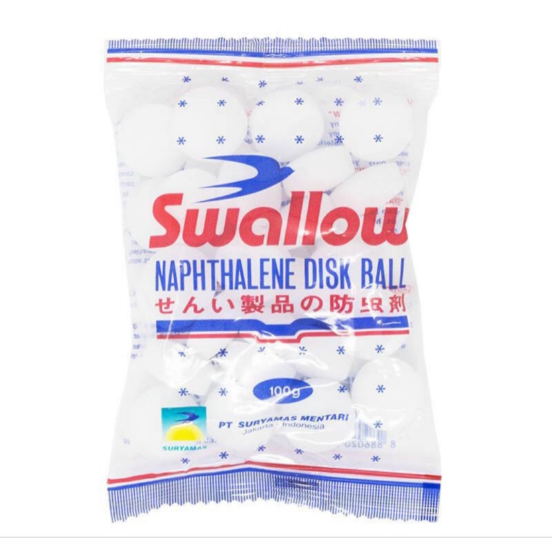 Kamper Putih Kapur Barus Swallow Naphthalene Disk Ball 100 gram