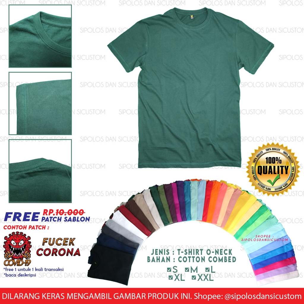  COD KAOS  POLOS  COTTON  COMBED  30S  WARNA LENGKAP GROSIR  