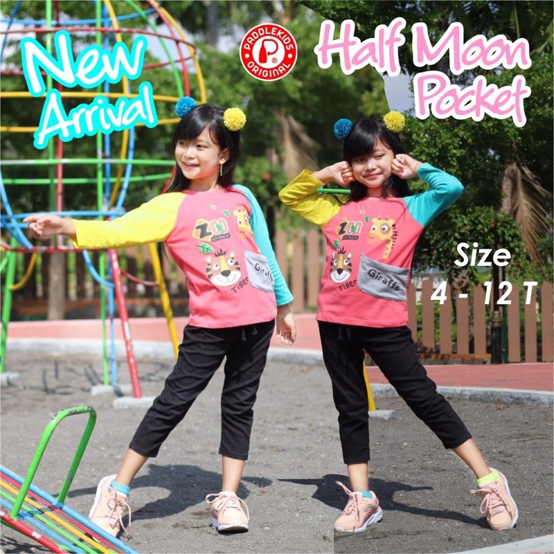 Paddlekids Kaos Anak Laki perempuan lengan panjang paddle kids half moon 4-12 (2-10 Thn)