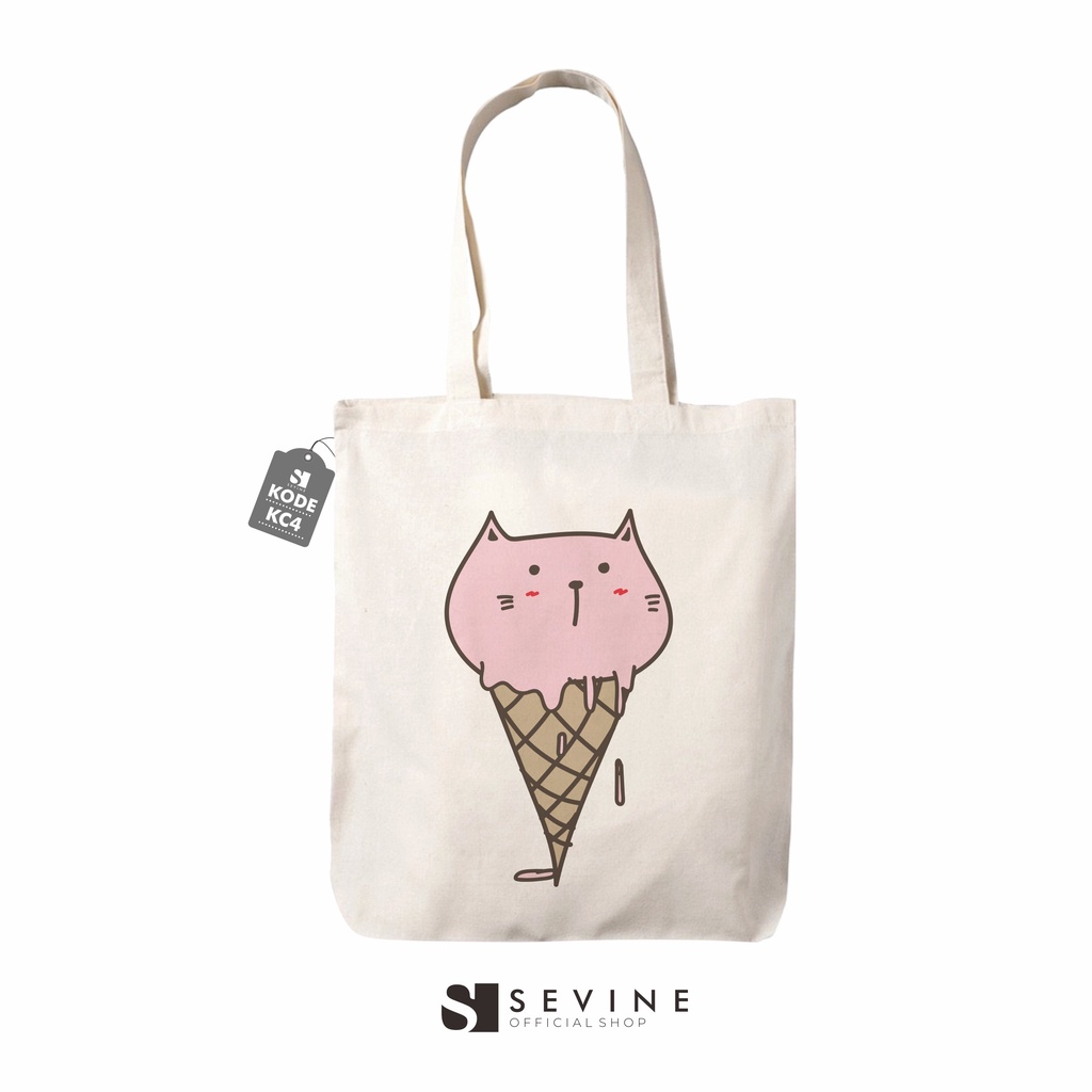Sevine Tote Bag Resleting Tas Wanita Totebag Kawaii Girl - KC