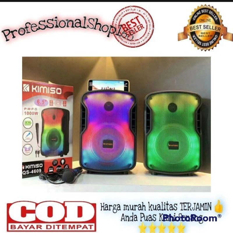 PS - Kimiso QS 4609 / Speaker bluetooth free mic RGB LED / Speaker bluetooth plus mic kimiso QS-4609