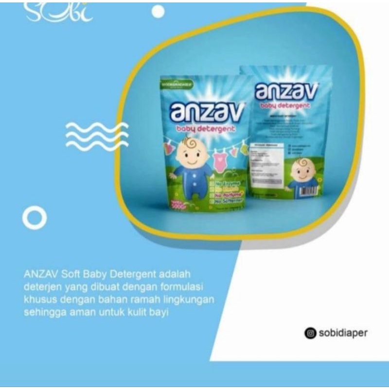 Detergent Clodi Anzav Baby 500gr Eco Friendly Sabun Cuci Pakaian Bayi Aman Lembut di kulit Bayi