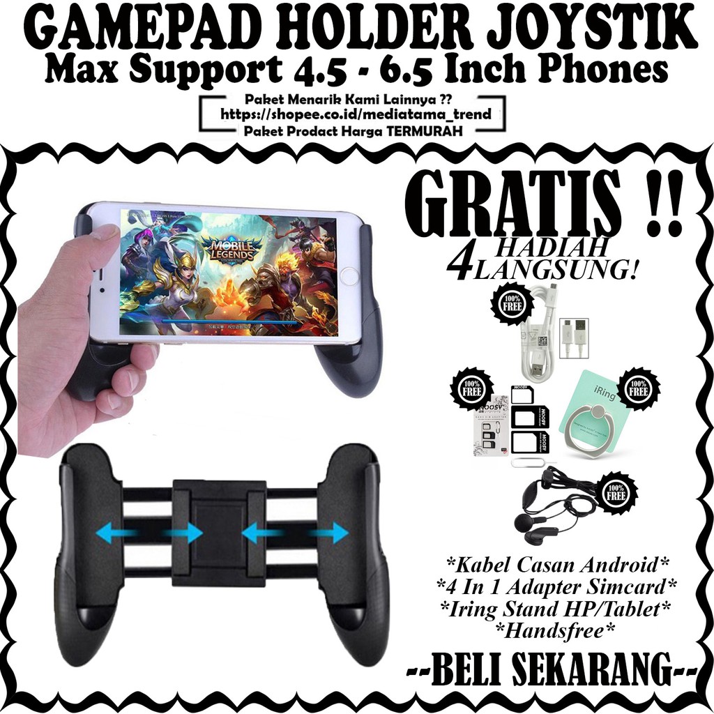 Gamepad Holder Joystik / Joypod Mobapad Smartphone Game Stand / Bracket - GRATIS 4 HADIAH