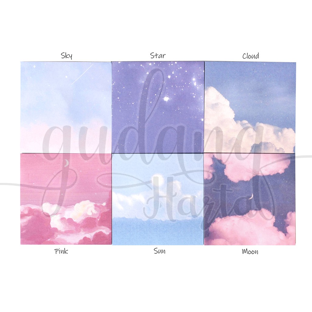 Sticky Notes Oil Painting Sky Notes Awan Memo Lucu DIY Scrapbook GH 301244