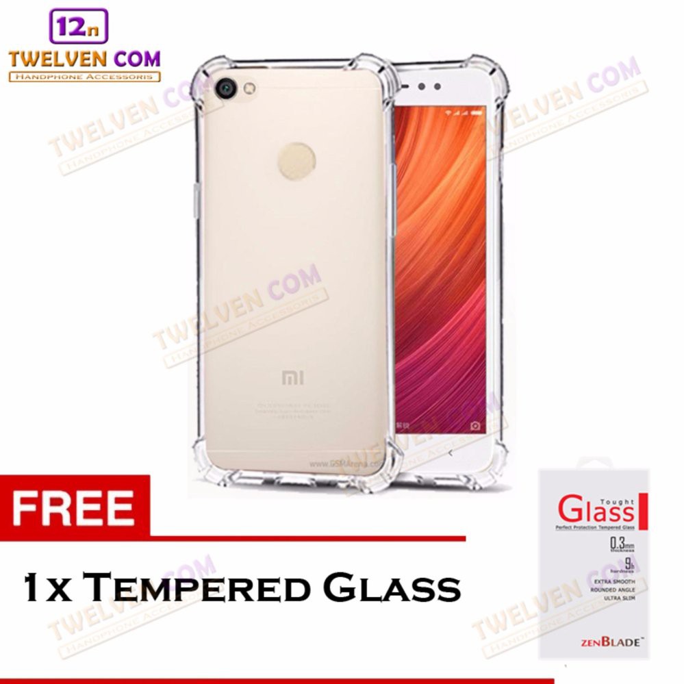 Anti Shock Anti Crack Softcase Casing for Xiaomi Redmi Note 5A Prime - Free Tempered Glass