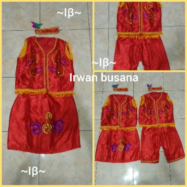 Promo baju adat dayak ( size SD ) merah